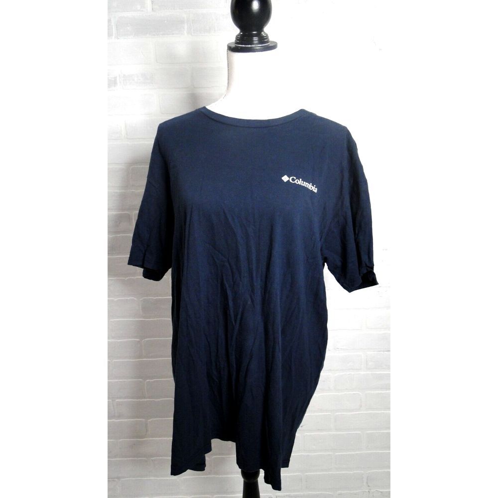 Columbia Sandy Sportswear graphic T-Shirt Mens‎ 2X Dark Blue Tee